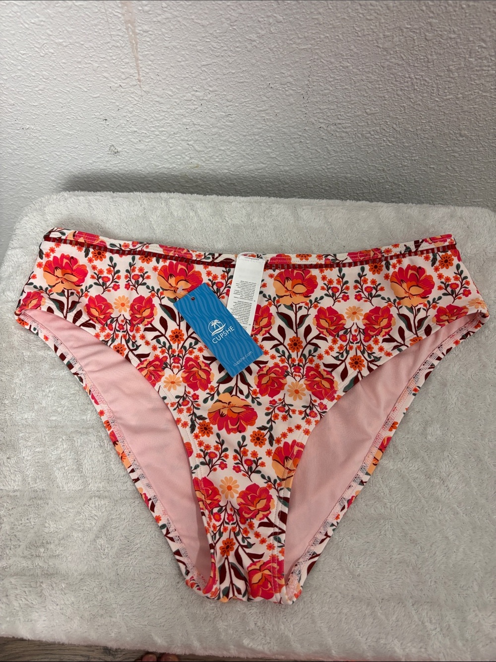 Cupshe NWT Floral Bikini Bottoms Size Large Retro Boho Swim Bottom